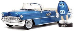 Cadillac ELDORADO 1956- M&Ms BLUE + FIGUUR blå metallic 1:24