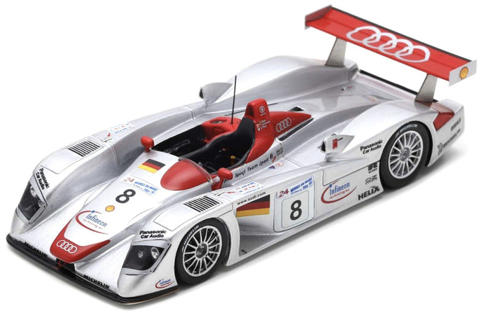 AUDI R8 3.6L TURBO V8 TEAM AUDI SPORT JOEST N 8 WINNER 24h LE MANS 2000 FRANK BIELA - TOM KRISTENSEN - EMANUELE PIRRO SILVER RED 1:18