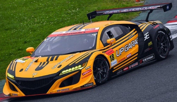 HONDA NSX GT3 TEAM UPGARAGE N 188 GT300 CLASS SUPER GT 2020 TAKASHI KOBAYASHI - KOSUKE MATSUURA YELLOW BLACK 1:43