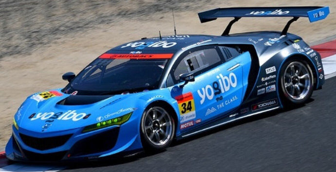 HONDA NSX GT3 TEAM YOGIBO DRAGO CORSE N 34 GT300 CLASS SUPER GT 2021 RYO MICHIGAMI - SHOGO MITSUYAMA LIGHT BLUE BLACK 1:43