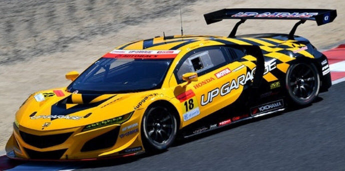 HONDA NSX GT3 TEAM UPGARAGE N 18 GT300 SUPER GT 2021 TAKASHI KOBAYASHI - TEPPEI NATORI YELLOW BLACK 1:43