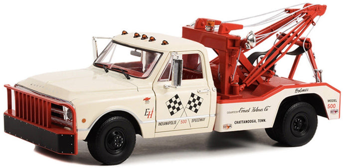 CHEVROLET C-30 TRUCK PICK-UP DUALLY WRECKER 1967 - CARRO ATTREZZI - OFFICIAL COURTESY TRUCK 51st 500 MILE RACE INDIANAPOLIS CREAM RED 1:18