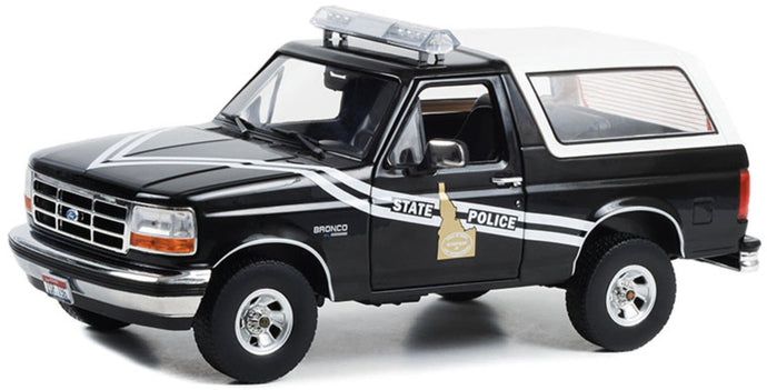 FORD USA BRONCO IDAHO STATE POLICE 1996 BLACK WHITE 1:18