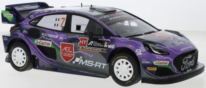 Ford PUMA RALLY 1 #7 LOUBET/LANDAIS WRC RALLY ACROPOLIS 2022 lilla/grå 1:18