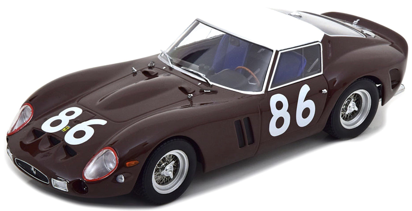 FERRARI 250 GTO COUPE N 86 4th TARGA FLORIO 1962 P.FERRARO - G.SCARLATTI BROWN WHITE 1:18