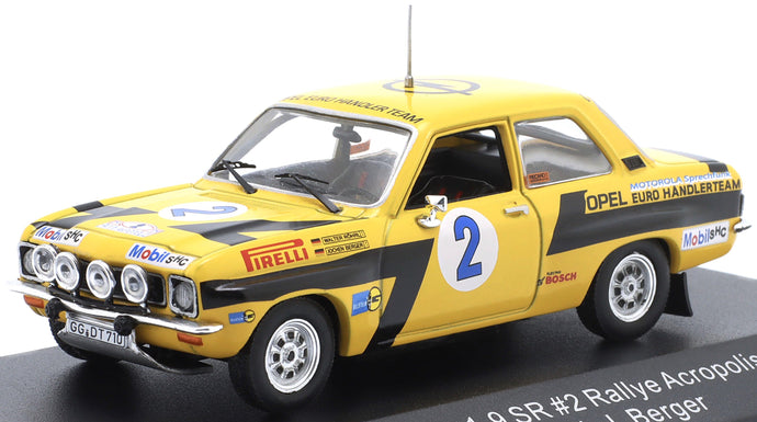 OPEL ASCONA 1.9 SR N 2 RALLY ACROPOLIS 1975 W.ROHRL - J.BERGER YELLOW BLACK 1:43