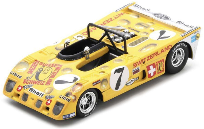 LOLA T280 COSWORTH DFV 3.0L V8 TEAM ECURIE BONNIER N 7 24h LE MANS 1972 J.DE BRAGATION - M.CABRAL - H.DE FIERLANDT YELLOW 1:43