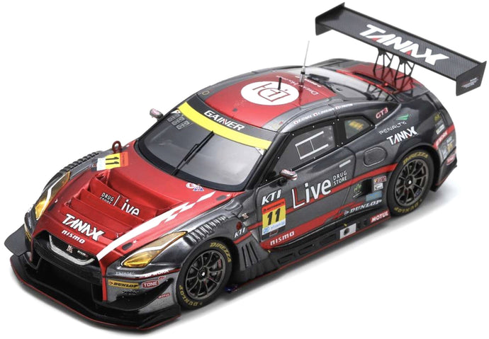 GAINER TANAX Nissan GT-R #11 TOMITA/ISHIKAWA/SHIOTSU GT300 SUPER GT 2023 grå/rød/sort 1:43