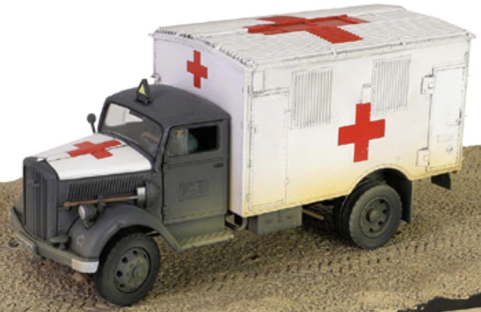 Opel BLITZ GERMAN 4x4 AMBULANCE 1940 grå/hvid/rød 1:32