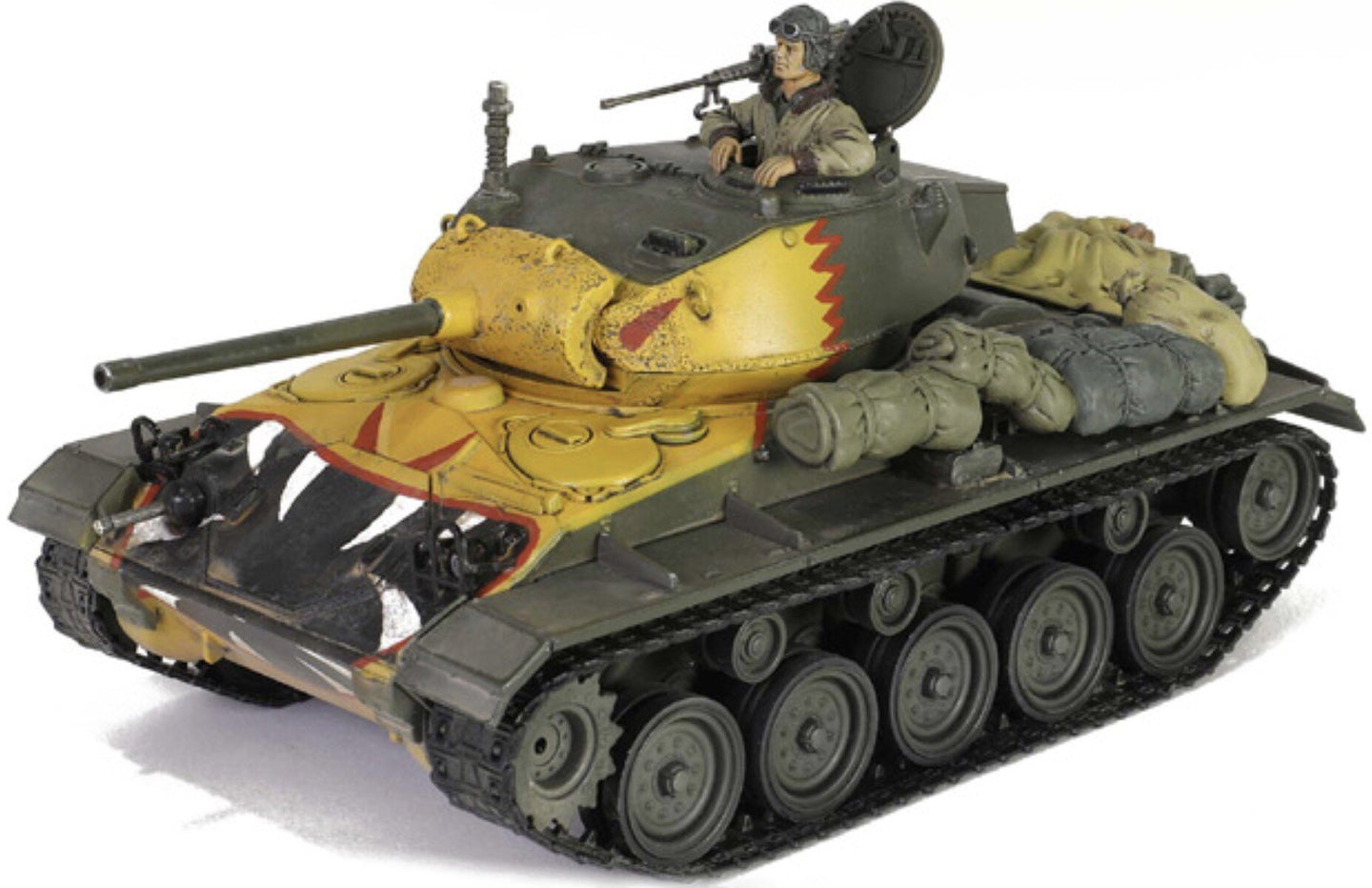 M24 Tank M24 1945 US Chaffee medium Company D, 36sh. 8 Airmored Div. Rienberg , Germany 1945 grøn/gul 1:32
