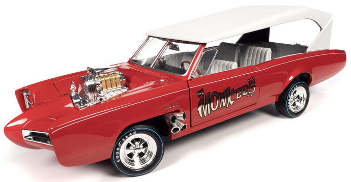PONTIAC GTO CONVERTIBLE MONKEEMOBILE - THE MONKEES 1966 RED WHITE 1:18