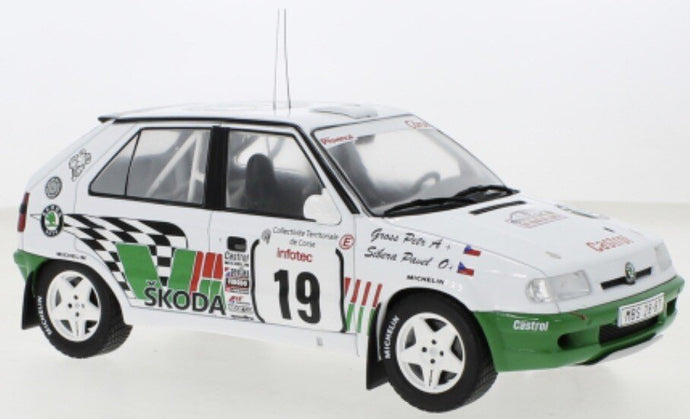 Skoda FELCIA KIT CAR #19 SIBERA/GROSS RALLYE TOUR DE CORSE 1995 hvid/grøn 1:18