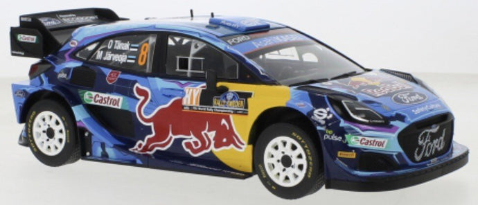 Ford PUMA #8 TANAK/JARVEOJA WRC1 RALLYE SCHWEDEN 2023 blå/gul/rød 1:18