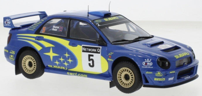 Subaru IMPREZA S7 #5 BURNS/REID WRC RALLY GREAT BRITAIN 2001 blå/gul 1:43