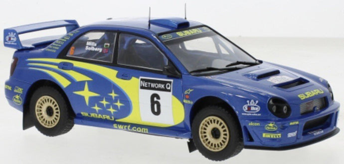 Subaru IMPREZA S7 #6 SOLBERG/MILLS WRC RALLY GREAT BRITAIN 2001 blå/gul 1:43