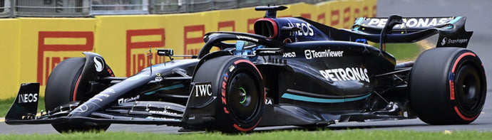 MERCEDES-AMG PETRONAS FORMULA ONE TEAM F1 W14 E PERFORMANCE #63 GEORGE RUSSELL AUSTRALIAN GP 2023 sort/turkis 1:43