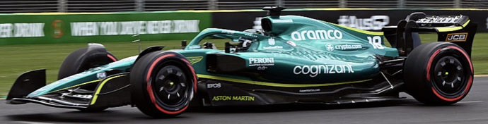 ASTON MARTIN ARAMCO COGNIZANT FORMULA ONE TEAM AMR23 #18 LANCE STROLL AUSTRALIAN GP 2023 mørk grøn/gul 1:43