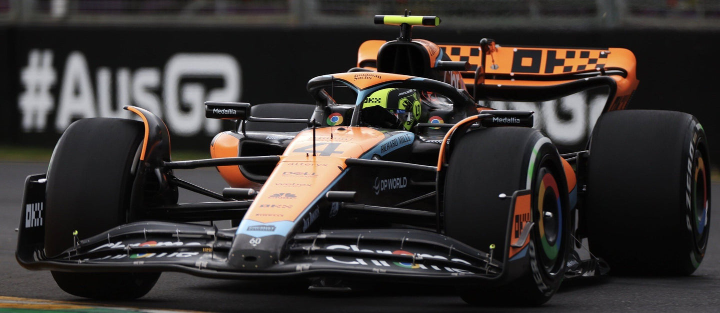 McLAREN F1 MCL60 TEAM McLAREN N 4 AUSTRALIAN GP 2023 LANDO NORRIS ORANGE BLACK BLUE 1:43