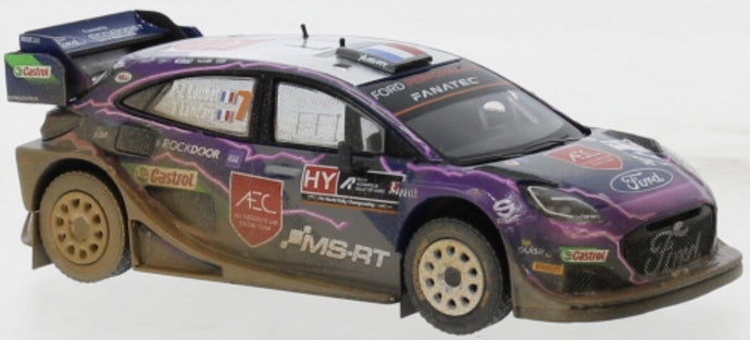 Ford PUMA RALLY 1 #7 LOUBET/LANDAIS WRC RALLY ACROPOLIS 2022 - DIRTY VERSION lilla/blå 1:43