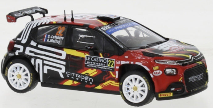 Citroen C3 #24 LEFEBVRE/MALFOY WRC2 RALLY MONTE CARLO 2023 rød/sort/gul 1:43