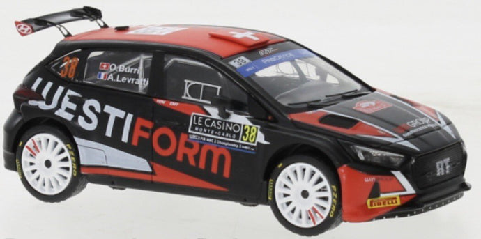 Hyundai i20 N #38 BURRI/LEVRATTI WRC2 RALLY MONTE CARLO 2023 sort/rød/hvid 1:43