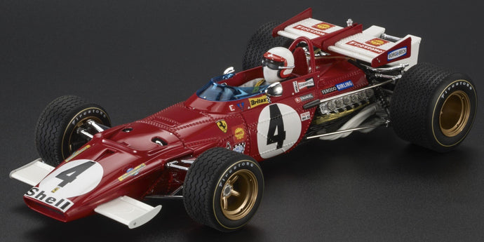 FERRARI F1 312B 3.0 F12 SCUDERIA FERRARI SPA SEFAC N 4 WINNER ITALY GP MONZA (with pilot driver) 1970 CLAY REGAZZONI RED 1:18