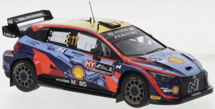 Hyundai i20 N RALLY1 #11 NEUVILLE/WYDAEGHE WRC RALLY ACROPOLIS 2022 blå/rød/gul 1:43