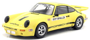 Porsche 911 CARRERA 3.0 RSR #1 EMERSON FITTIPALDI IROC RIVERSIDE 1973 gul/sort 1:18