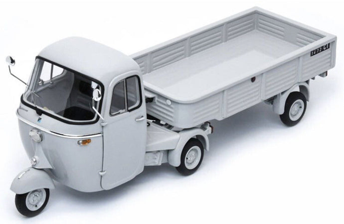 PIAGGIO APE PENTARO MOTRICE + RIMORCHIO - TRAILER 1964 GREY 1:18