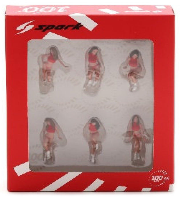 FIGURES SET 6X GRID GIRLS 1990s PINK RED 1:43