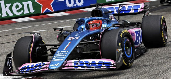 BWT ALPINE F1 TEAM A523 #31 ESTEBAN OCON 3rd MONACO GP 2023 blå/lyserød/hvid 1:43