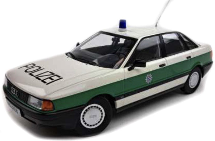 Audi 80 B3 - POLIZEI 1989 hvid/grøn 1:18