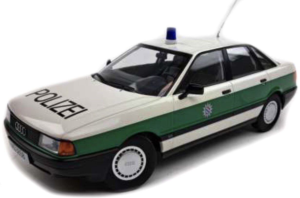 Audi 80 B3 - POLIZEI 1989 hvid/grøn 1:18
