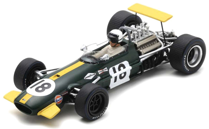 Brabham BT26 #18 JACK BRABHAM BELGIUM GP 1968 mørk grøn/gul 1:43