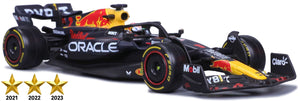 Red Bull RB19 #1 MAX VERSTAPPEN WINNER "QATAR" GP - F1 WORLD CHAMPION 2023 mørk blå/rød/gul 1:18