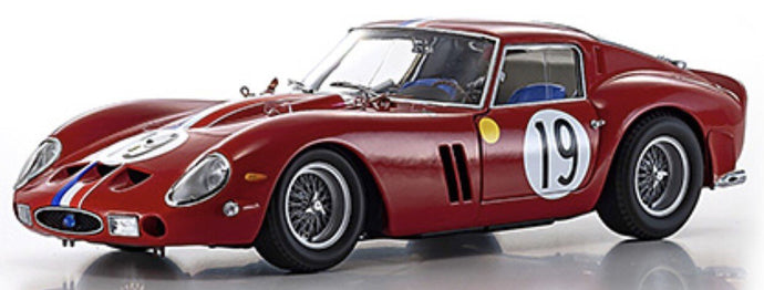 FERRARI 250 GTO 3.0L V12 COUPE TEAM PIERRE NOBLET N 19 2nd 24h LE MANS 1962 JEAN GUICHET - PIERRE NOBLET RED WHITE BLUE 1:18