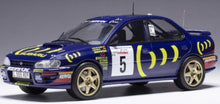 Indlæs billede til gallerivisning SUBARU IMPREZA 555 REPSOL N 5 RALLY TOUR DE CORSE 1995 C.SAINZ - L.MOYA BLUE YELLOW 1:24