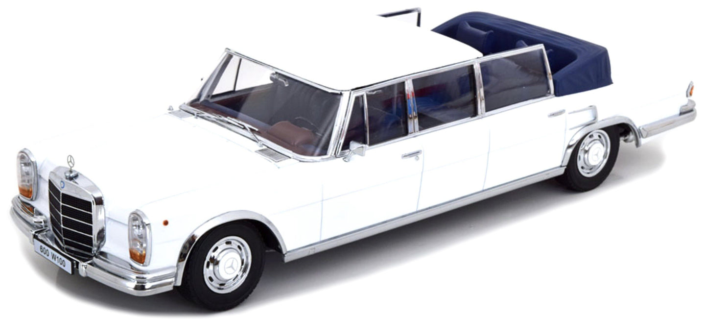 MERCEDES BENZ S-CLASS 600 PULLMAN (W100) LANDAULET SEMICONVERTIBLE 1964 WHITE 1:18