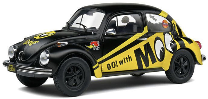 VOLKSWAGEN BEETLE 1303 MOONEYES 1974 BLACK YELLOW 1:18