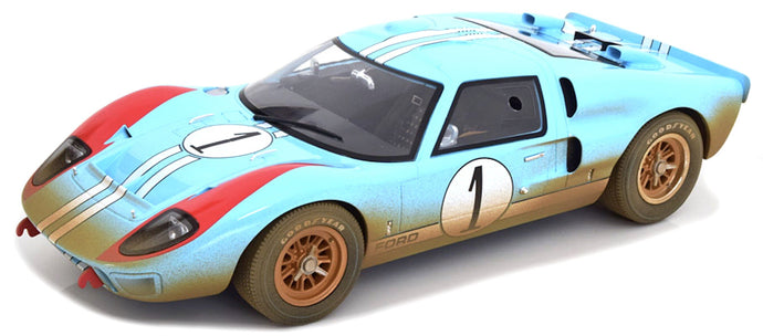 Ford GT40 MK II #1 MILES/HULME 1966 - DIRTY VERSION lys blå/rød/hvid 1:12