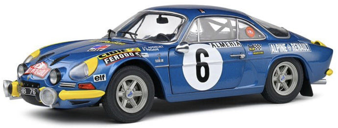 RENAULT ALPINE A110 1600S (night version) N 6 RALLY MONTECARLO 1972 J.CANDRUET - P.PAGANI BLUE MET 1:18
