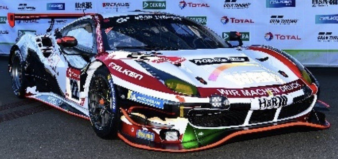 FERRARI 488 GT3 EVO 3.9L TURBO V8 TEAM WTM PHOENIX RACING N 22 24h NURBURGRING 2021 INDY DONTJE - DANIEL KEILWITZ - JOCHEN KRUMBACH - GEORG WEISS WHITE RED BLACK 1:43