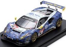 Indlæs billede til gallerivisning FERRARI 488 GT3 EVO 3.9L TURBO V8 HELLA PAGID RACING ONE GMBH TEAM N 14 24h NURBURGRING 2022 JEROEN BLEEKEMOLEN - CHRISTIAN KOHLHAAS - NICK FOSTER - JULES SZYMKOWIAK BLUE WHITE 1:43