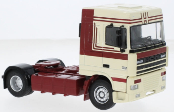 DAF 95XF 430 TRACTOR TRUCK 2-ASSI 1997 CREAM RED 1:43