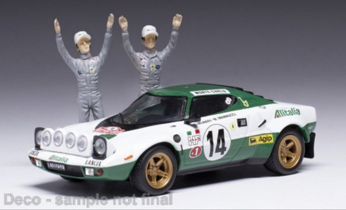Lancia STRATOS HF #14 MUNARI/MANNUCCI WINNER RALLY MONTE CARLO 1975 + FIGUREN hvid/grøn 1:43