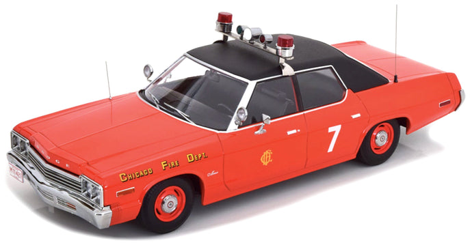 DODGE MONACO N 7 CHICAGO FIRE ENGINE DEPARTMENT 1974 RED BLACK 1:18