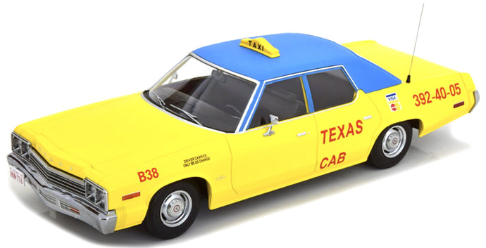 DODGE MONACO TAXI TEXAS CAB B38 1974 YELLOW BLUE 1:18