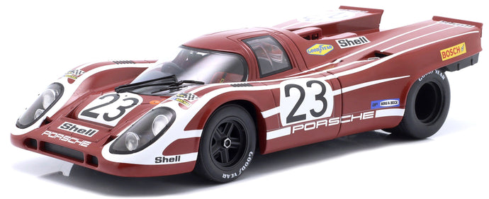 PORSCHE 917K 4.9L TEAM SALZBURG N 23 WINNER 24h LE MANS 1970 HANS HERRMANN - RICHARD ATTWOOD RED WHITE 1:18