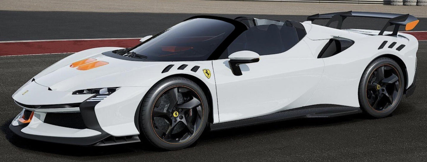 FERRARI SF90 XX STRADALE SPIDER 2024 BIANCO ARTICO - WHITE MET ORANGE BLACK 1:43