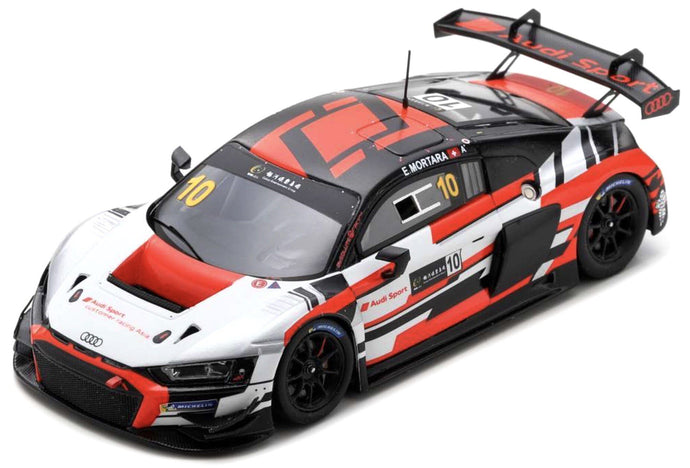 AUDI R8 LMS GT3 TEAM AUDI SPORT ASIA ABSOLUTE N 10 2nd GT CUP MACAU 2022 E.MORTARA WHITE RED 1:43